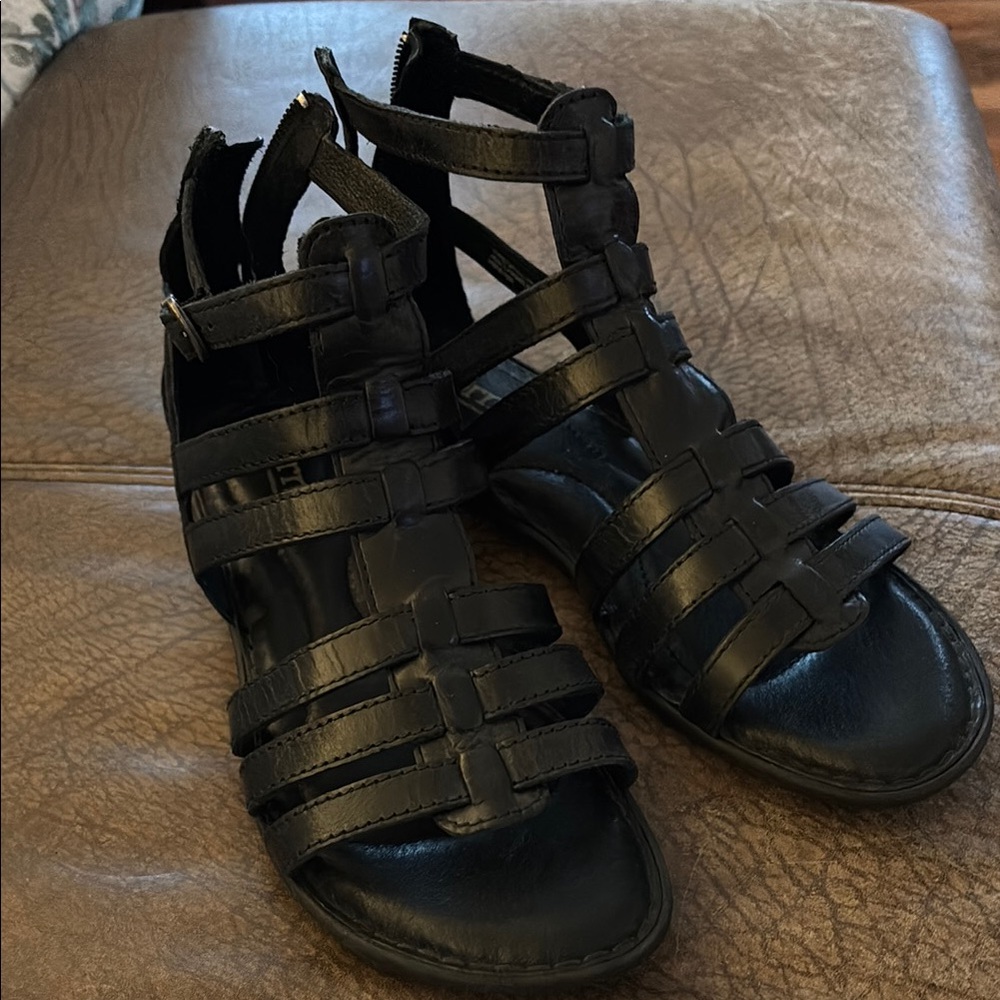 Women's Black Strappy Sandals
